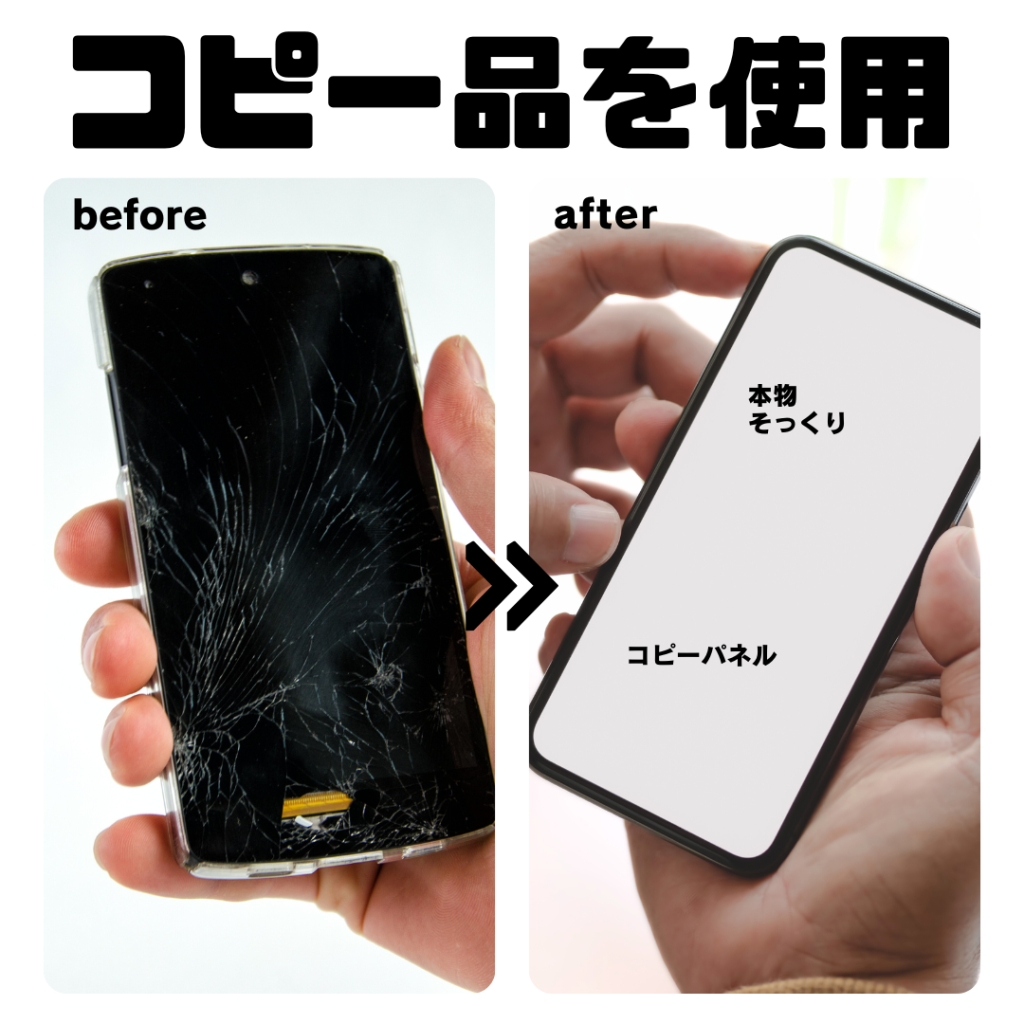 コピーパネルを使って画面を直す図