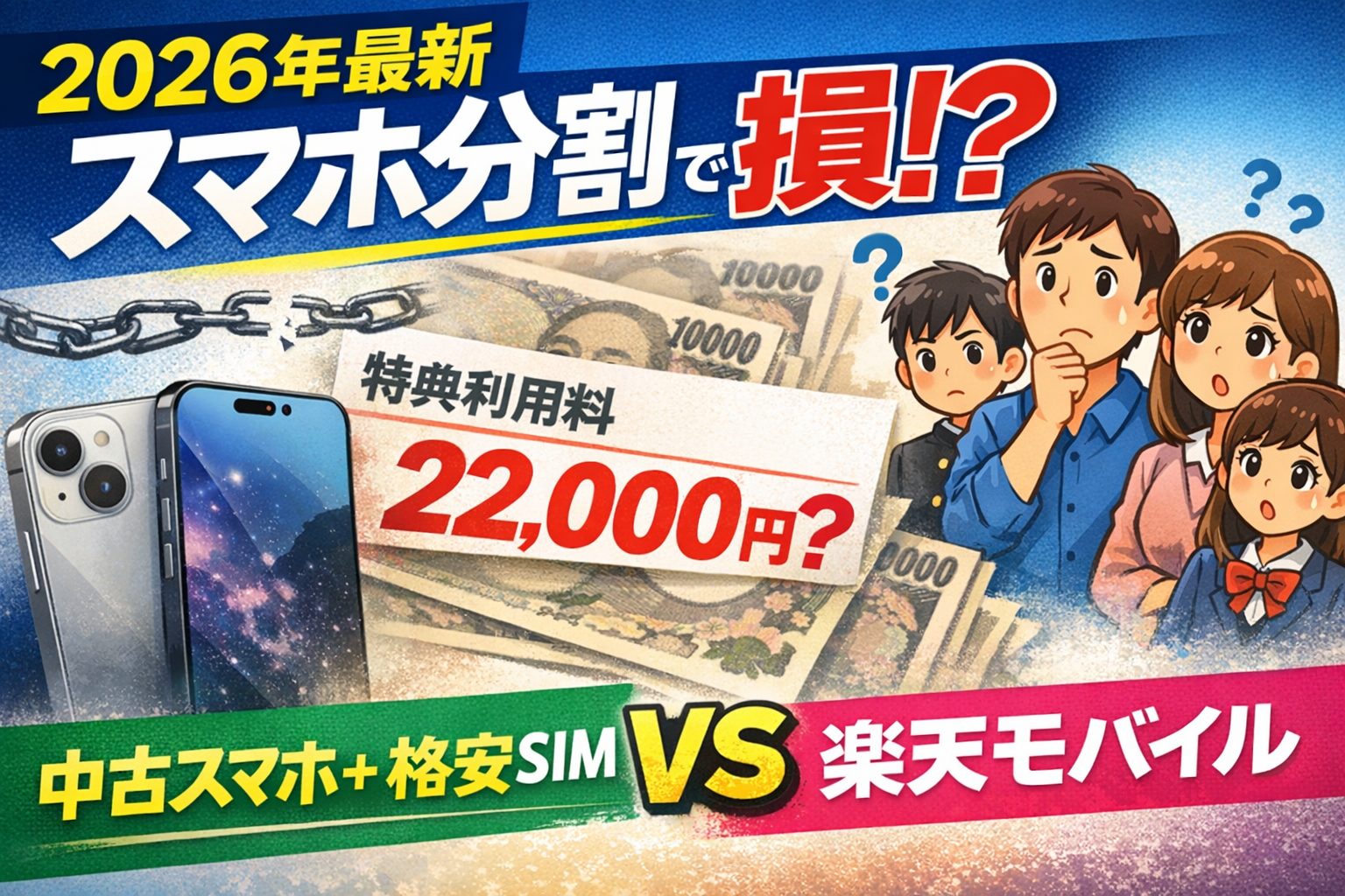 【’26年最新】スマホ分割やめとけ！特典利用料22,000円の罠